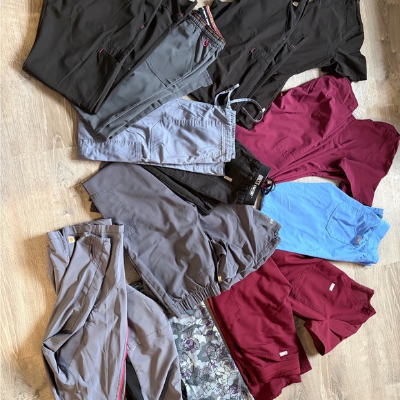 Figs Other - Mixed Women's Scrub Tops & Pants in Black, Gray, Burgundy
